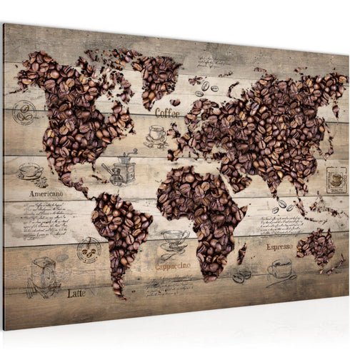 Wandbilder Wohnzimmer XXL Küche Kaffee Moderne Bilder Weltkarte